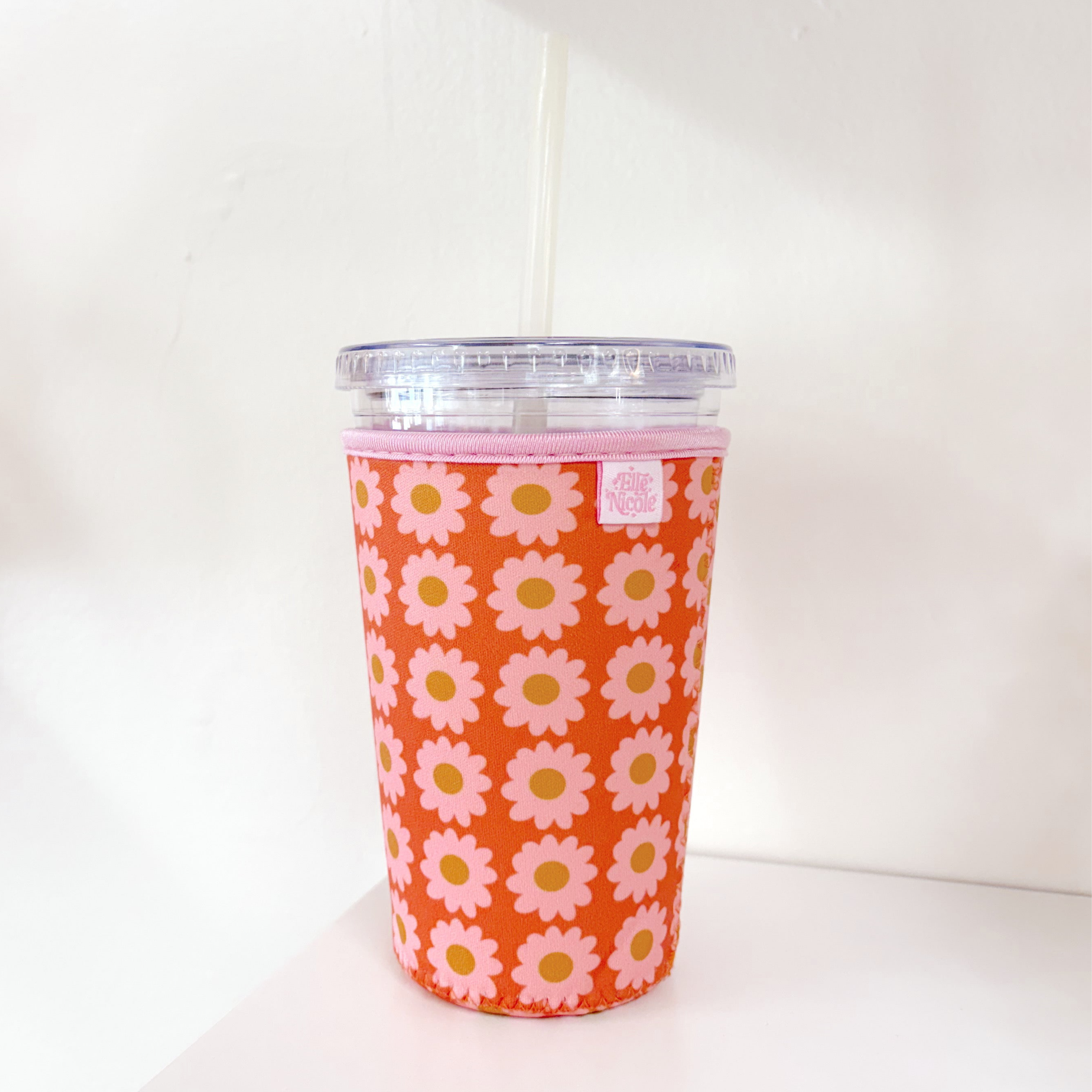 Elle Nicole - Coffee Cup Cover - Boho Florals - Iced Drink Sleeve: Large / 24oz
