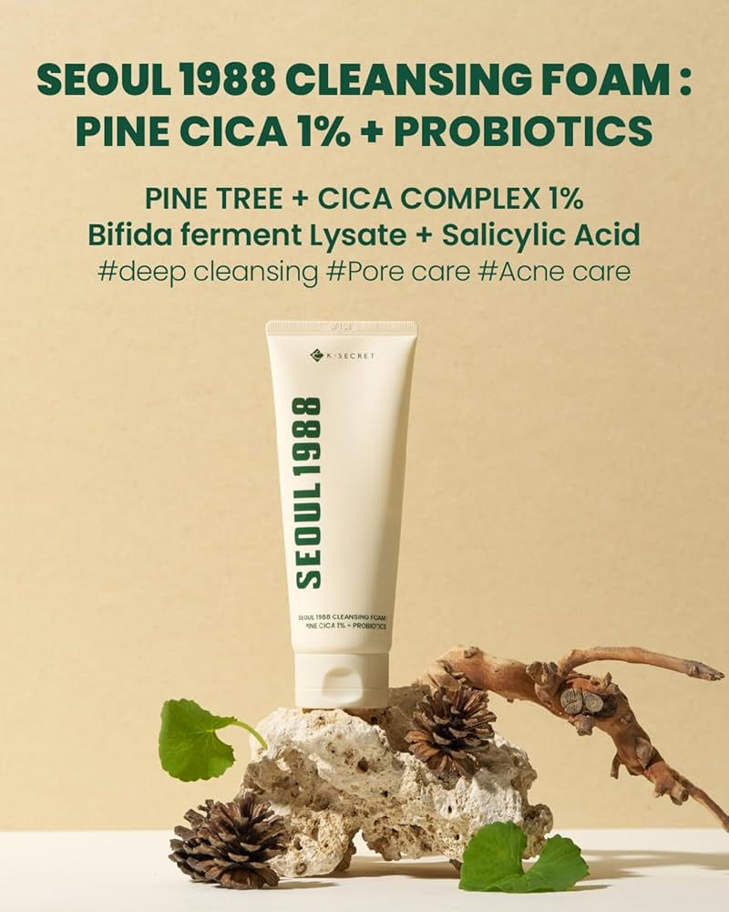 Миниатюра: K-Secret Seoul 1988 Cleansing Foam — Pine Cica 1% + Probiotics, 150 ml