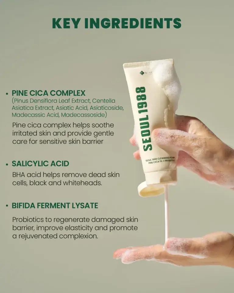 Thumbnail: K-Secret Seoul 1988 Cleansing Foam — Pine Cica 1% + Probiotics, 150 ml