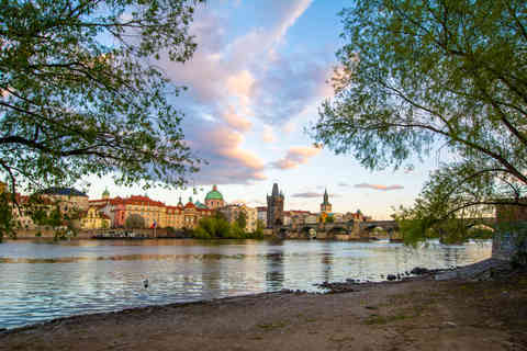 Vltava River and Charles Bridge, Prague, Czech Republic