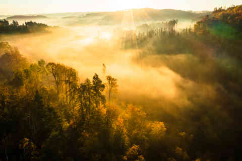Misty Chrudimka River Valley, Czech Republic