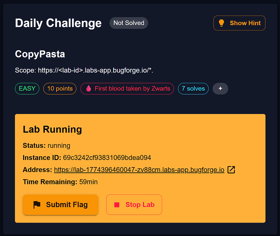 BugForge Write-Up 3/24/2026