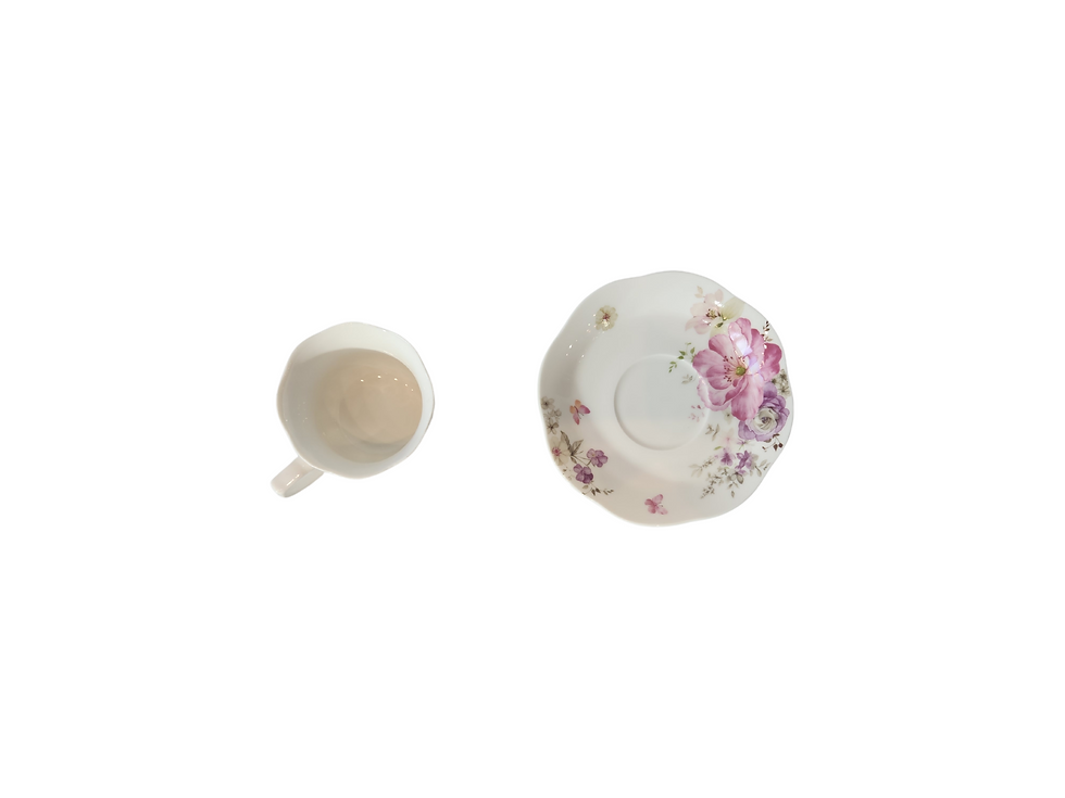 Thumbnail: 2.8 oz Floral Tea Cup with Saucer