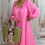 Miniaturbild: Oversize Musselin Kleid „Leo pink“ (bis Gr.52)