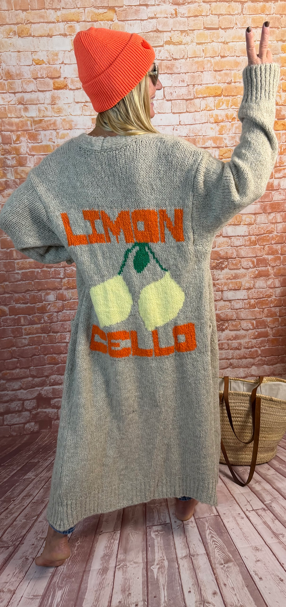 Miniaturbild: Extra langer Cozy Strickmantel „Limoncello“