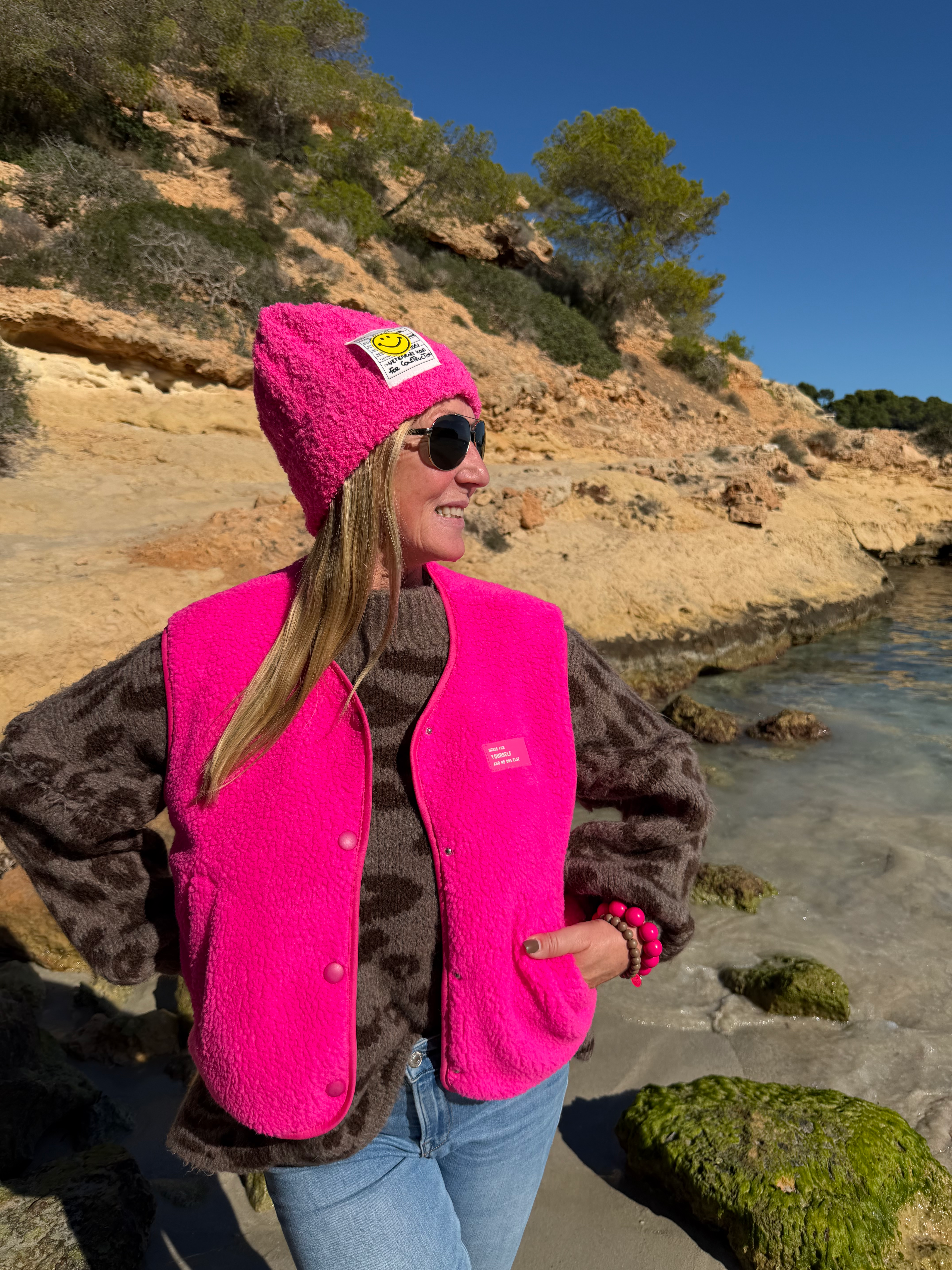 Oversize Teddy Weste „Dress for yourself“