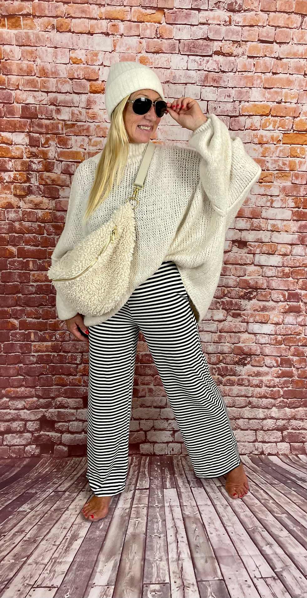 Miniaturbild: Cozy Strickpullover mit Stehkragen