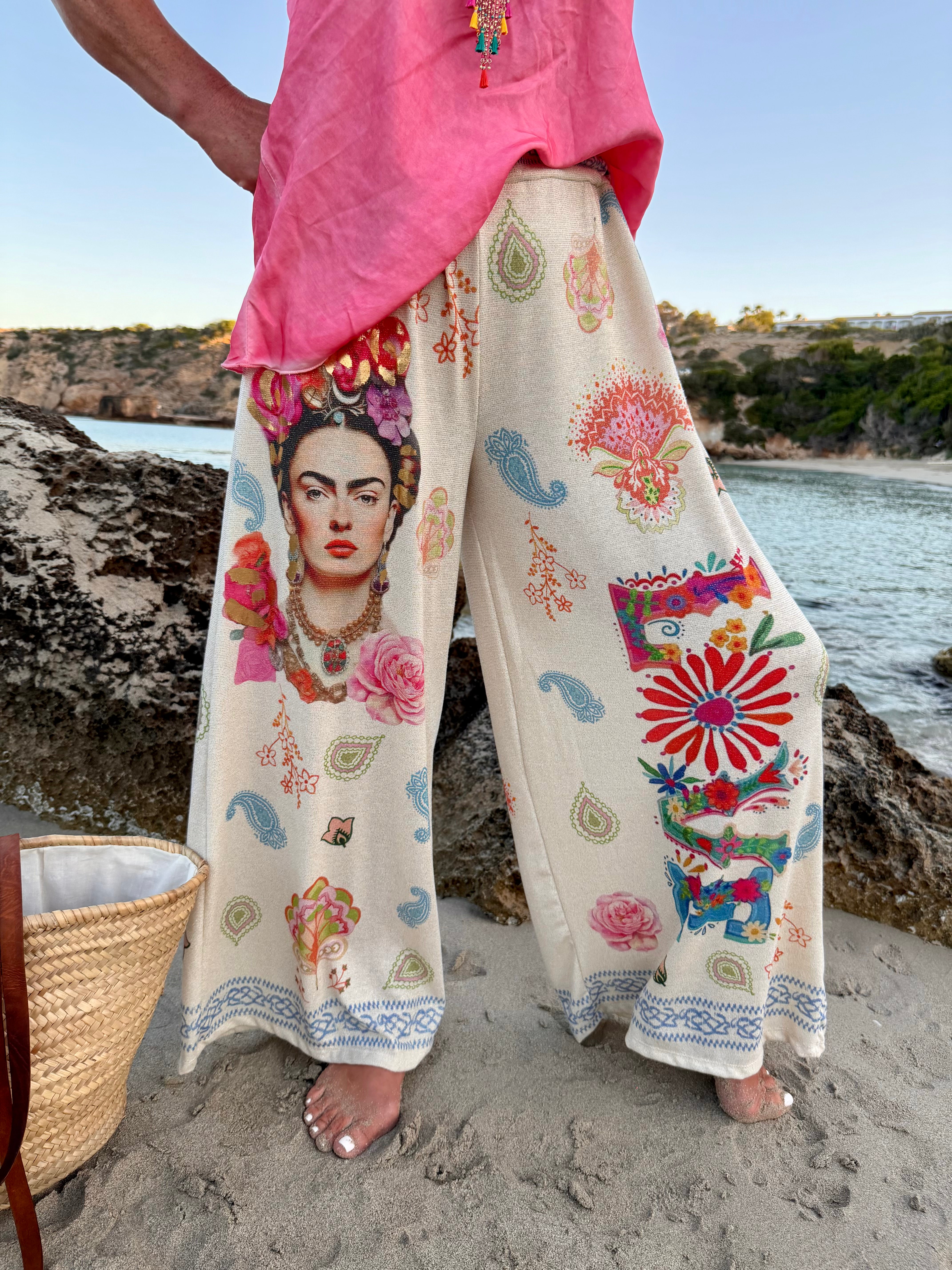 Wide Leg Sommer Hose „Frida Kahlo“