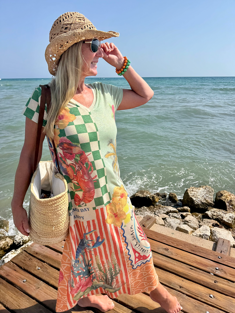 Miniaturbild: Sommer Maxi Kleid „Lobster Love“