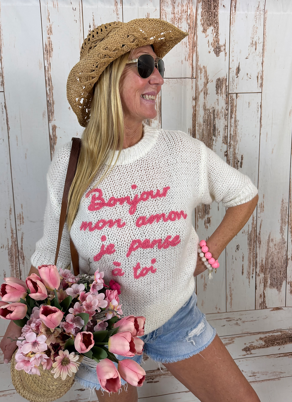 Miniaturbild: Frühlings Strickpullover „Bonjour“