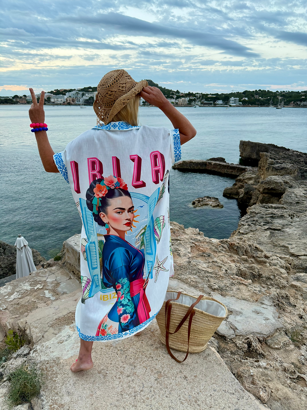 Miniaturbild: Oversize Hemdkleid „Frida meets Ibiza“