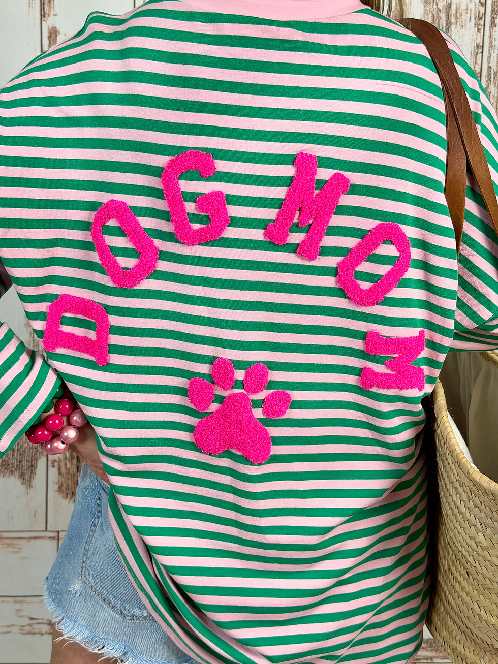 Miniaturbild: Oversize Stripes Sweater „Dog Mom“ 