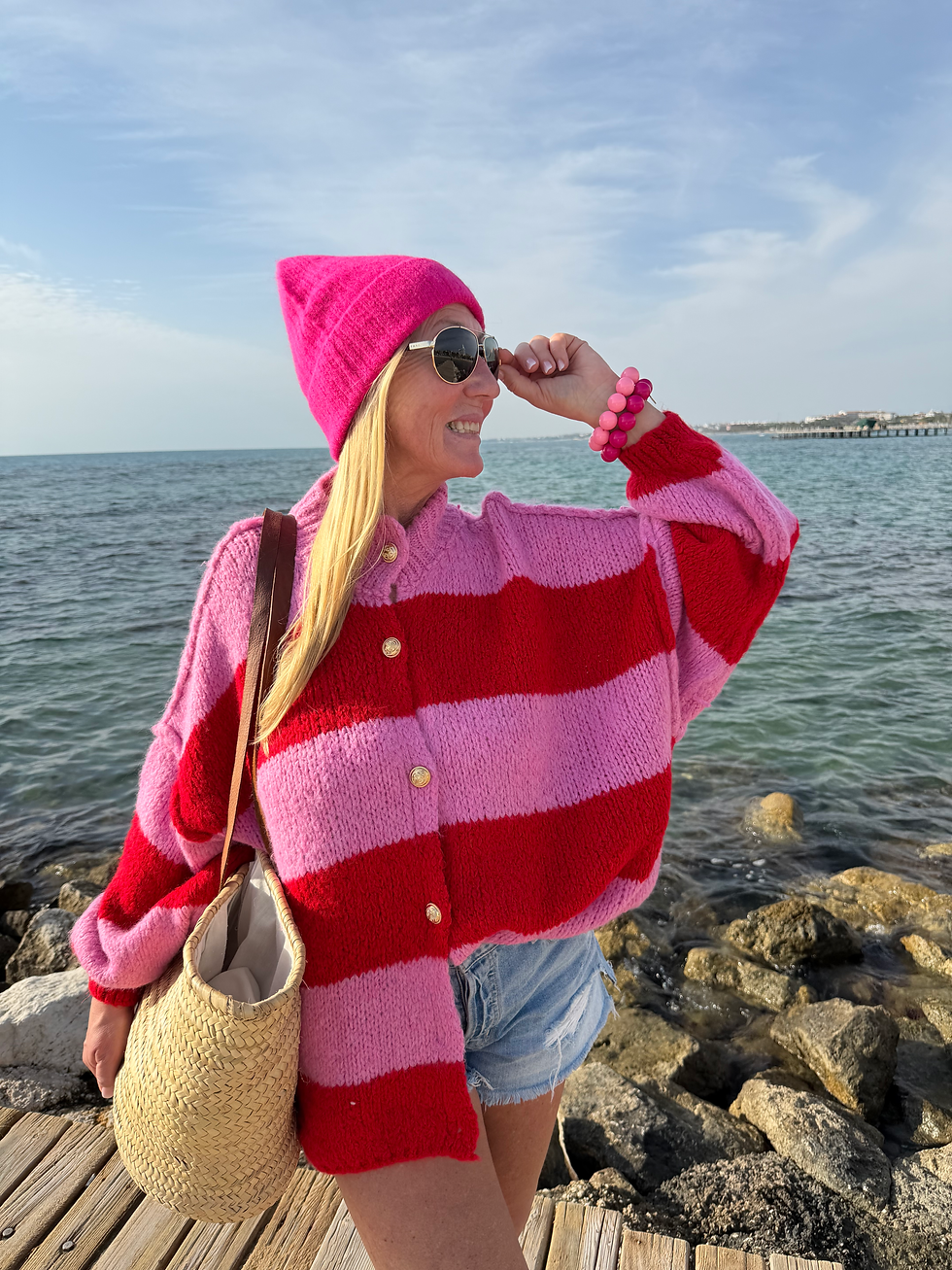 Miniaturbild: Oversize Cardigan mit goldenen Knöpfen „Candy“