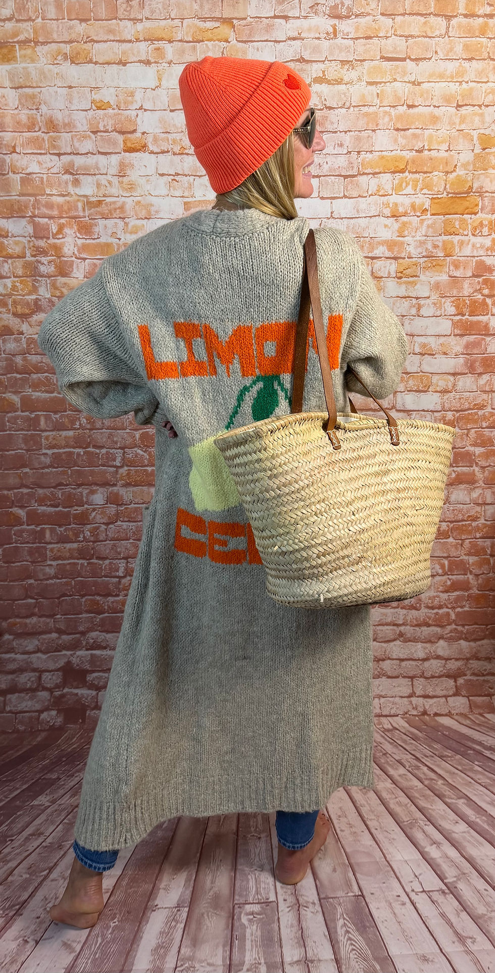 Miniaturbild: Extra langer Cozy Strickmantel „Limoncello“