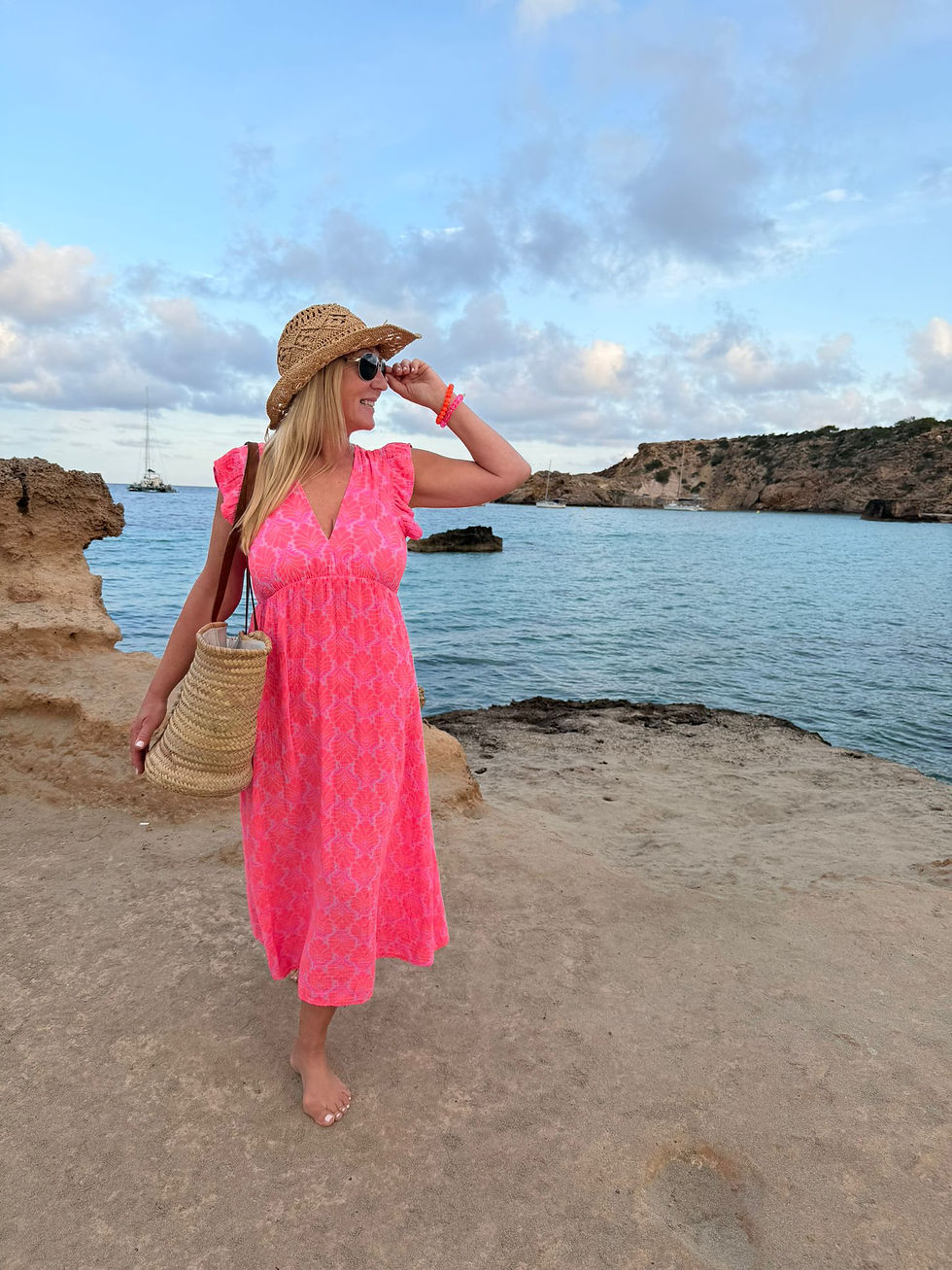 Miniaturbild: Maxi Musselin Kleid „Neon Summer“ mit Flügel Ärmeln & tollen Rückenausschnitt 