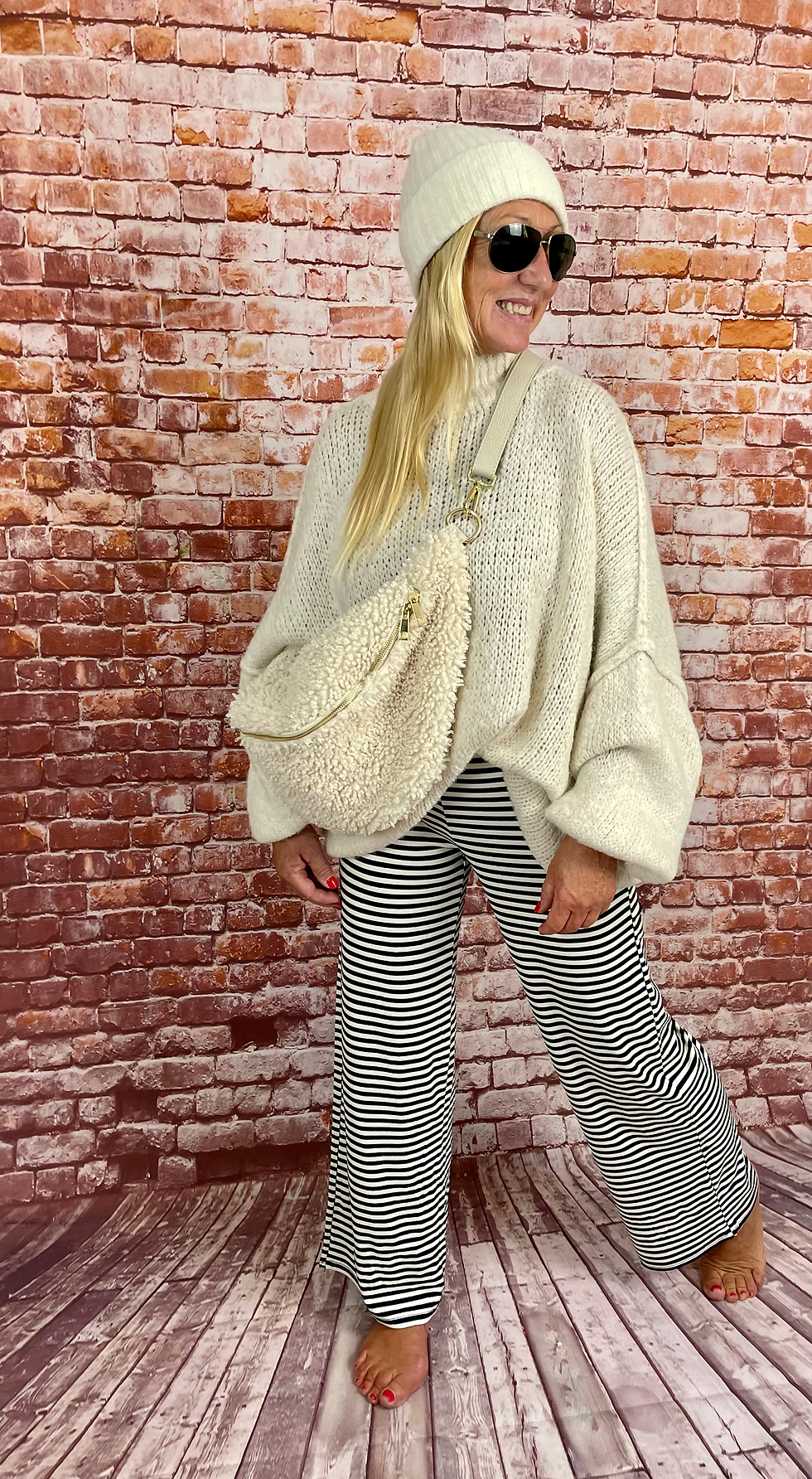 Miniaturbild: Cozy Strickpullover mit Stehkragen