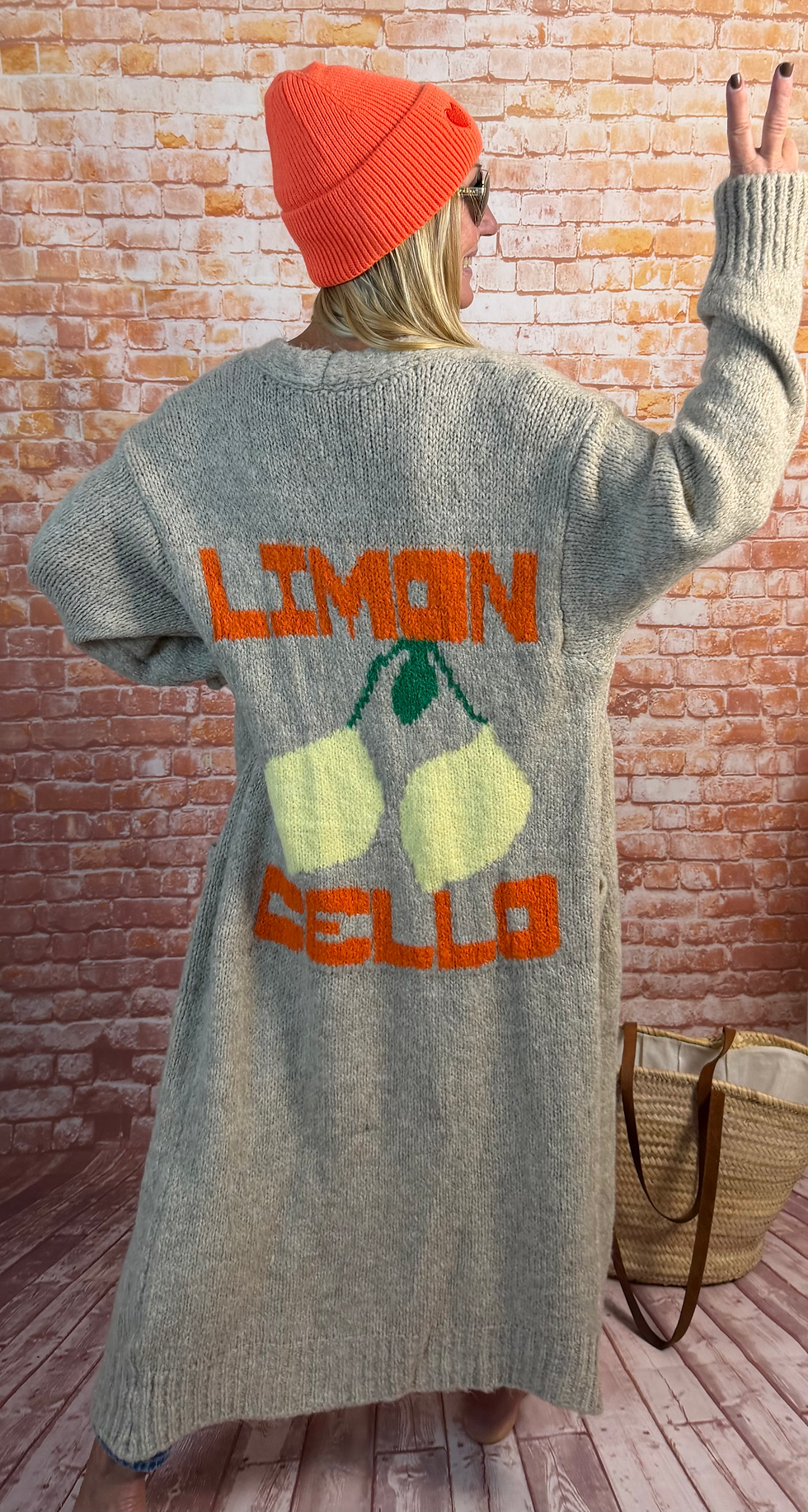 Miniaturbild: Extra langer Cozy Strickmantel „Limoncello“