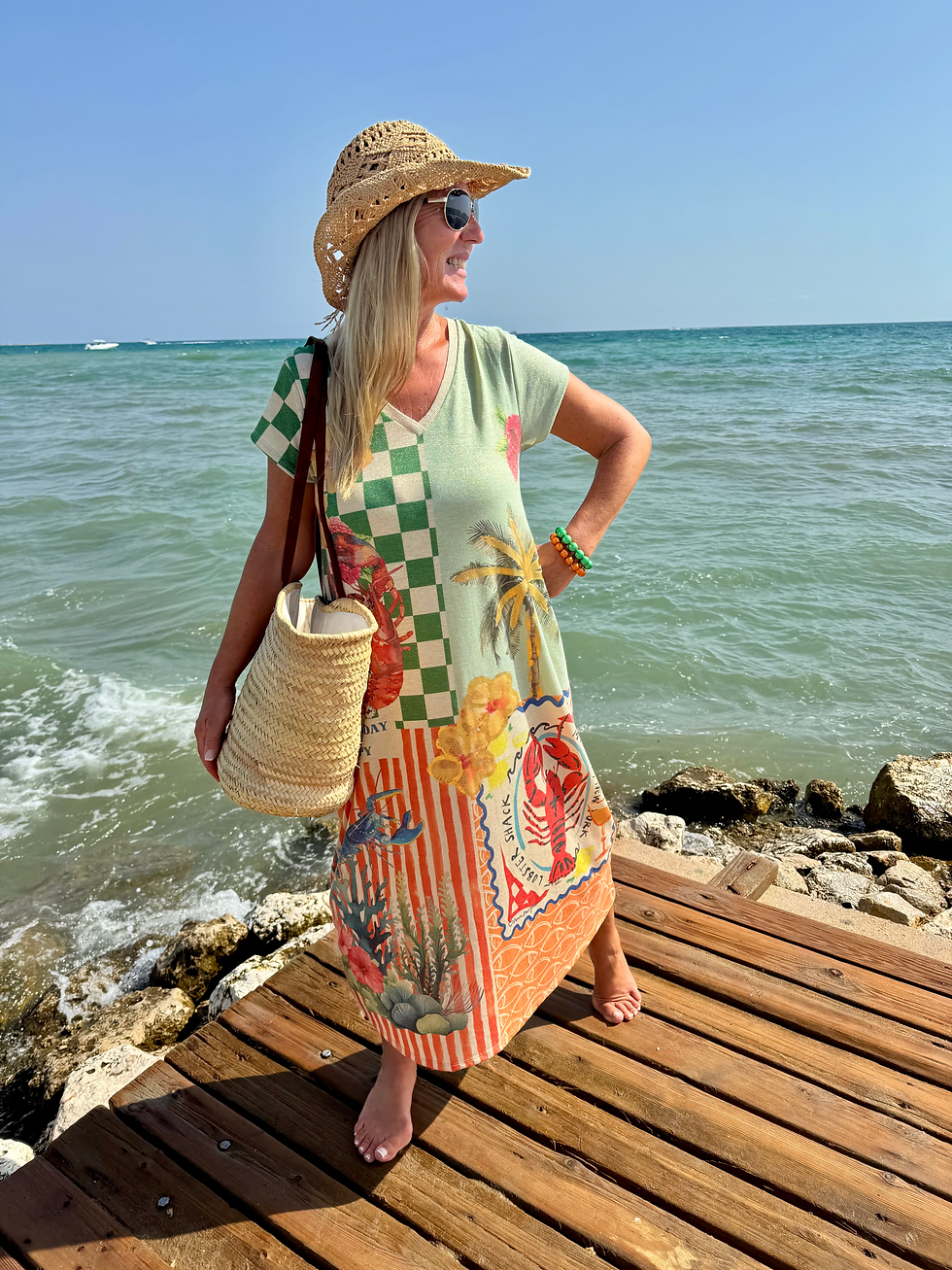 Miniaturbild: Sommer Maxi Kleid „Lobster Love“