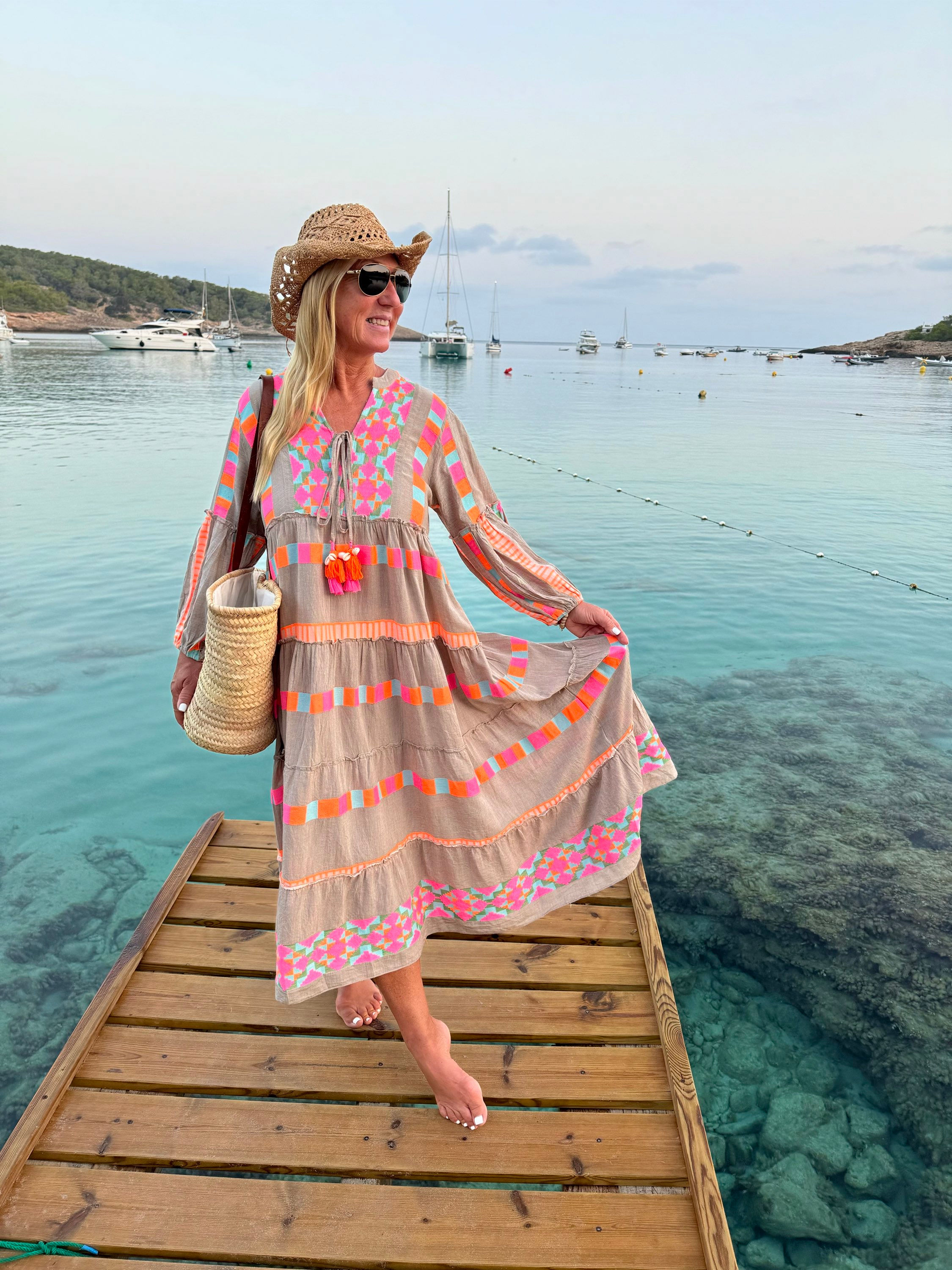 Exklusives Ibiza Boho Maxi Kleid „Spring Edition“