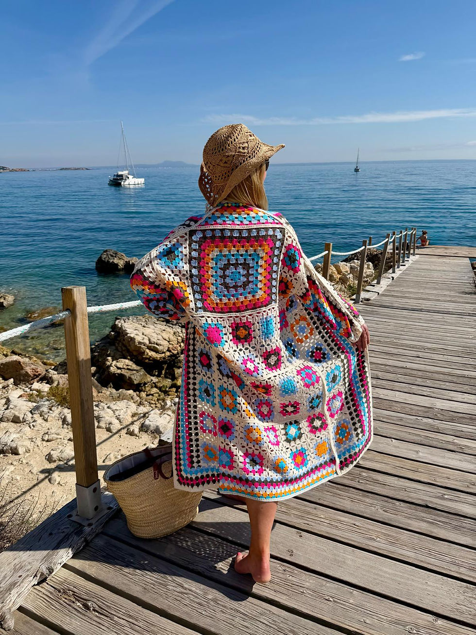 Miniaturbild: Ibiza Häkel Crochet Mantel „Hippie“