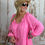 Miniaturbild: Oversize Musselin Kleid „Leo pink“ (bis Gr.52)