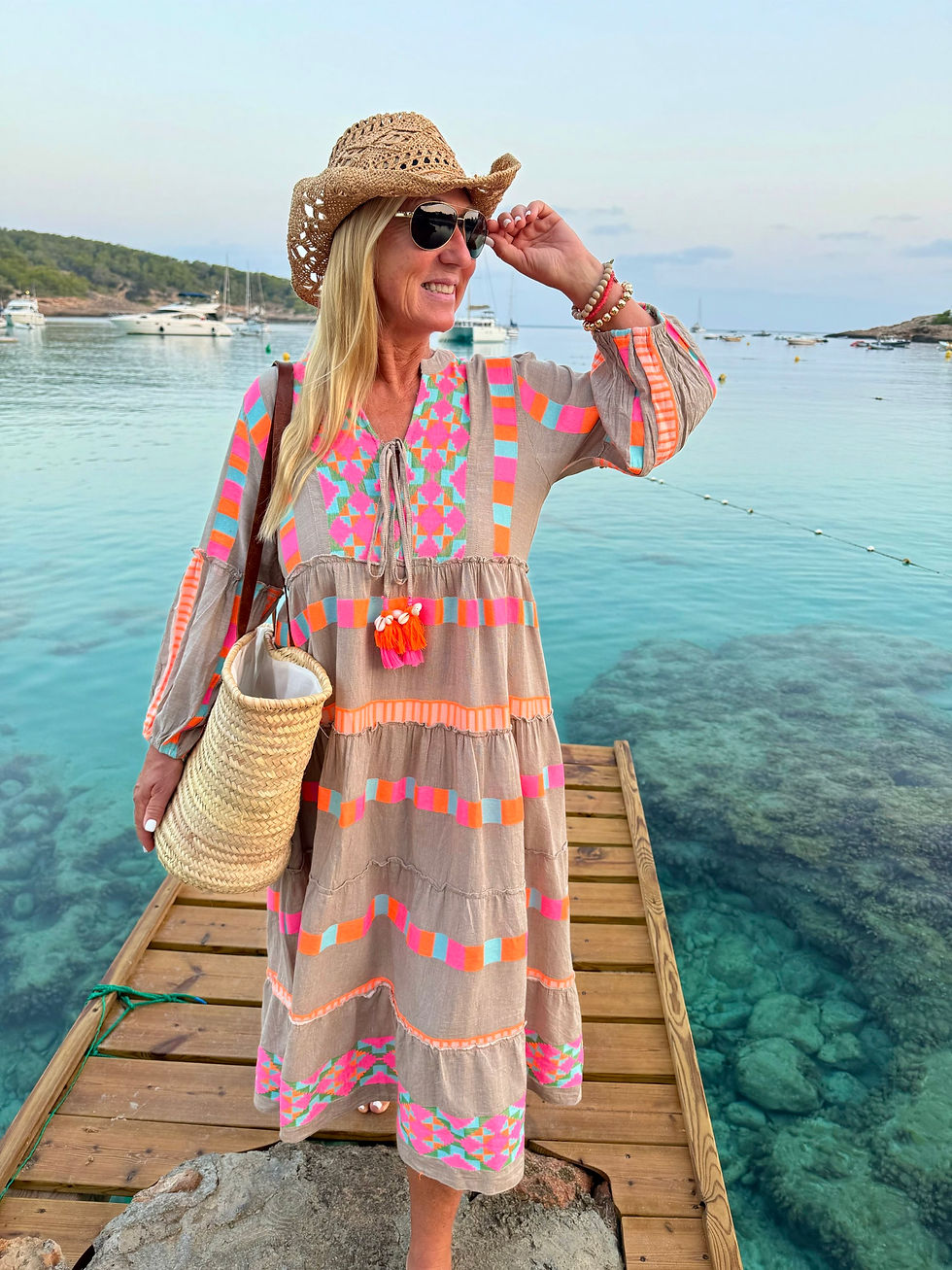 Miniaturbild: Exklusives Ibiza Boho Maxi Kleid „Spring Edition“
