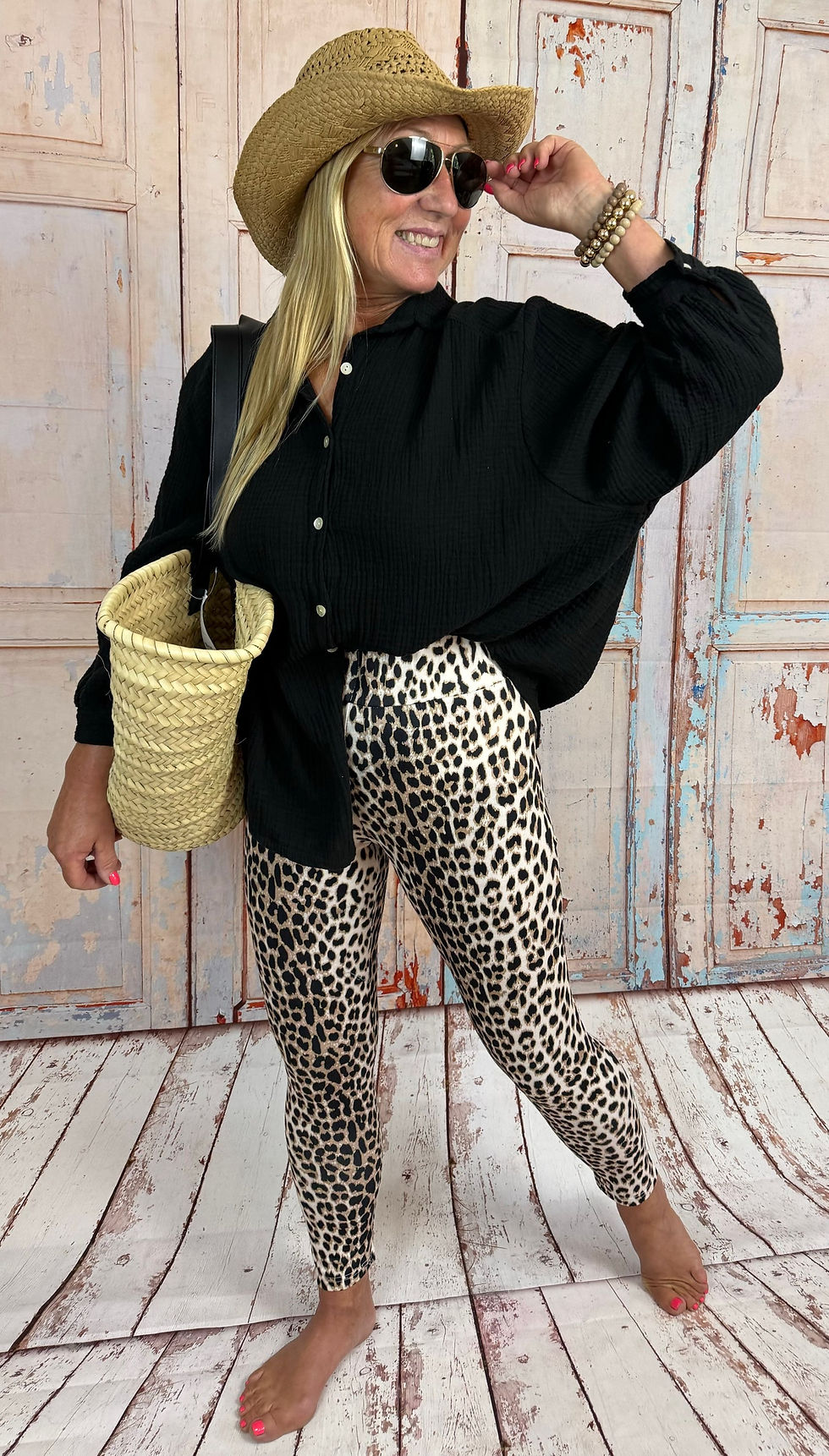 Miniaturbild: Oversize Musselin Bluse „schwarz“ 100% Cotton 