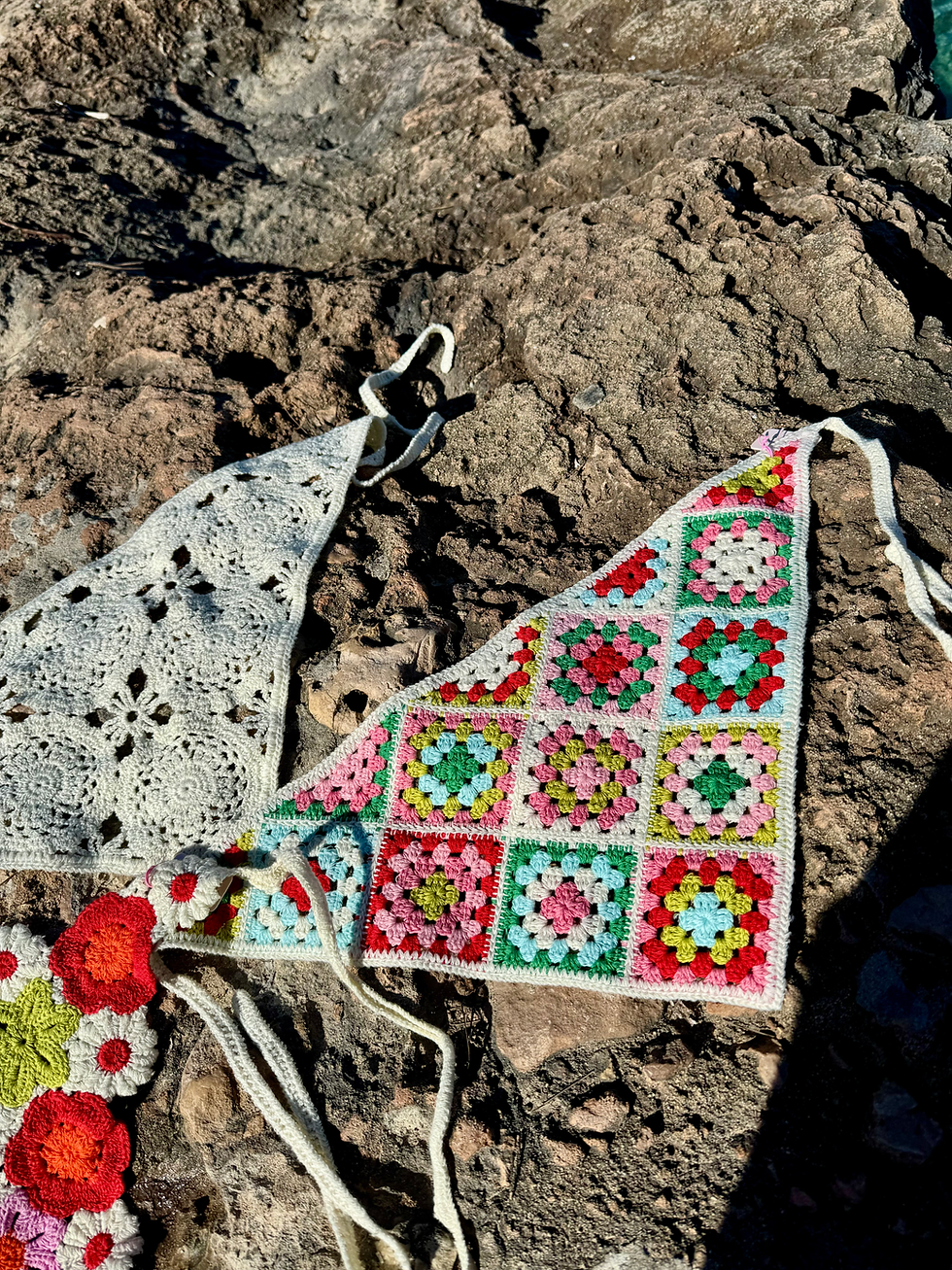 Miniaturbild: Bohemian Häkel Kopftücher (3 versch. Designs)