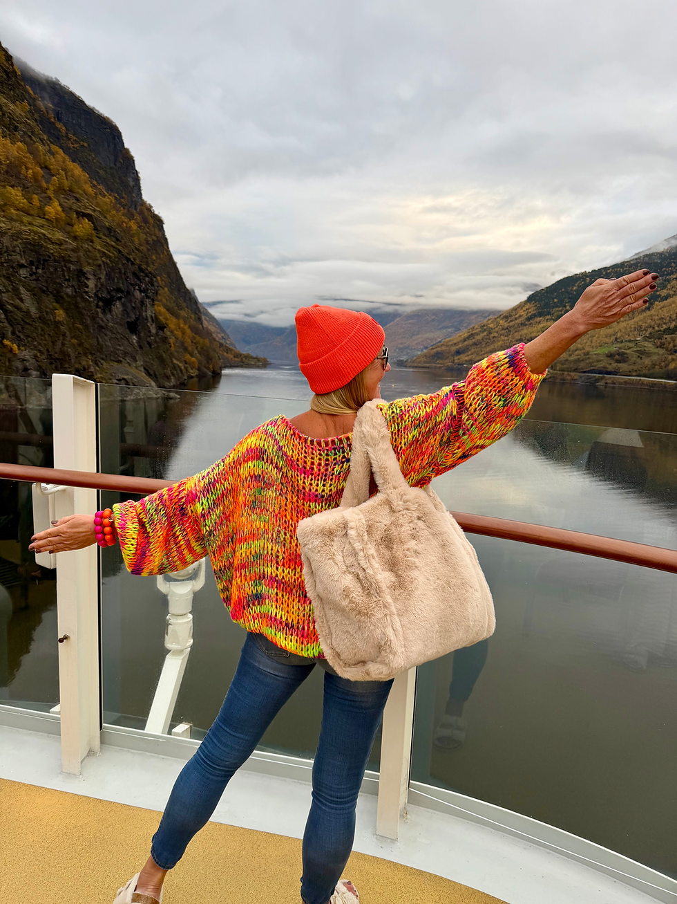 Miniaturbild: Bunter Oversize Grobstrick Pullover 