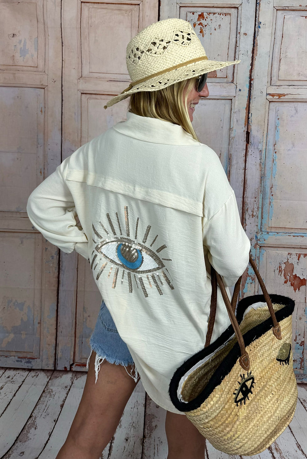 Oversize Longbluse „Eye of Karma“