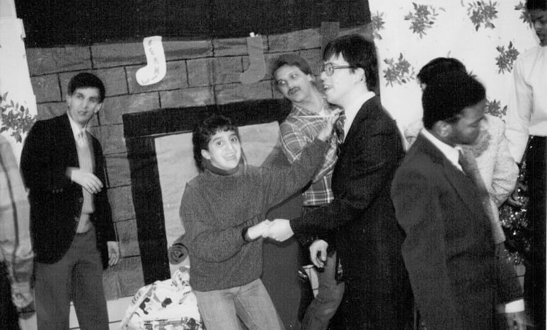 A group of individuals interacting.
