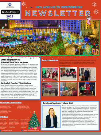 New Avenues to Independence December 2025 Newsletter.