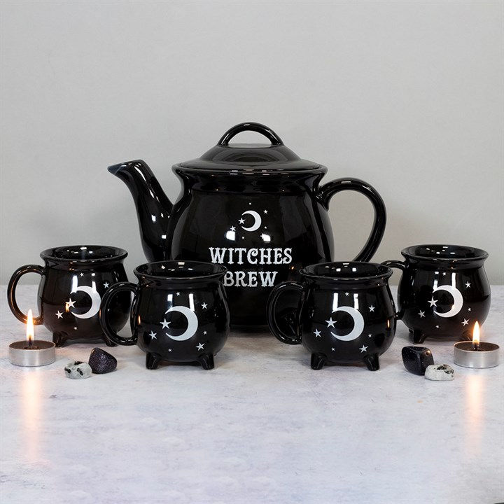 Thumbnail: Witches Brew Ceramic Cauldron Tea Set