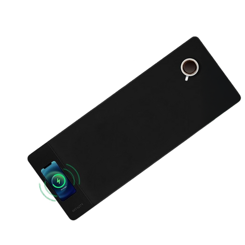 XL desk mat with built-in wireless phone charger