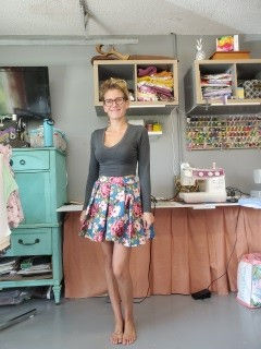 Thumbnail: Short Pleated Floral Skirt