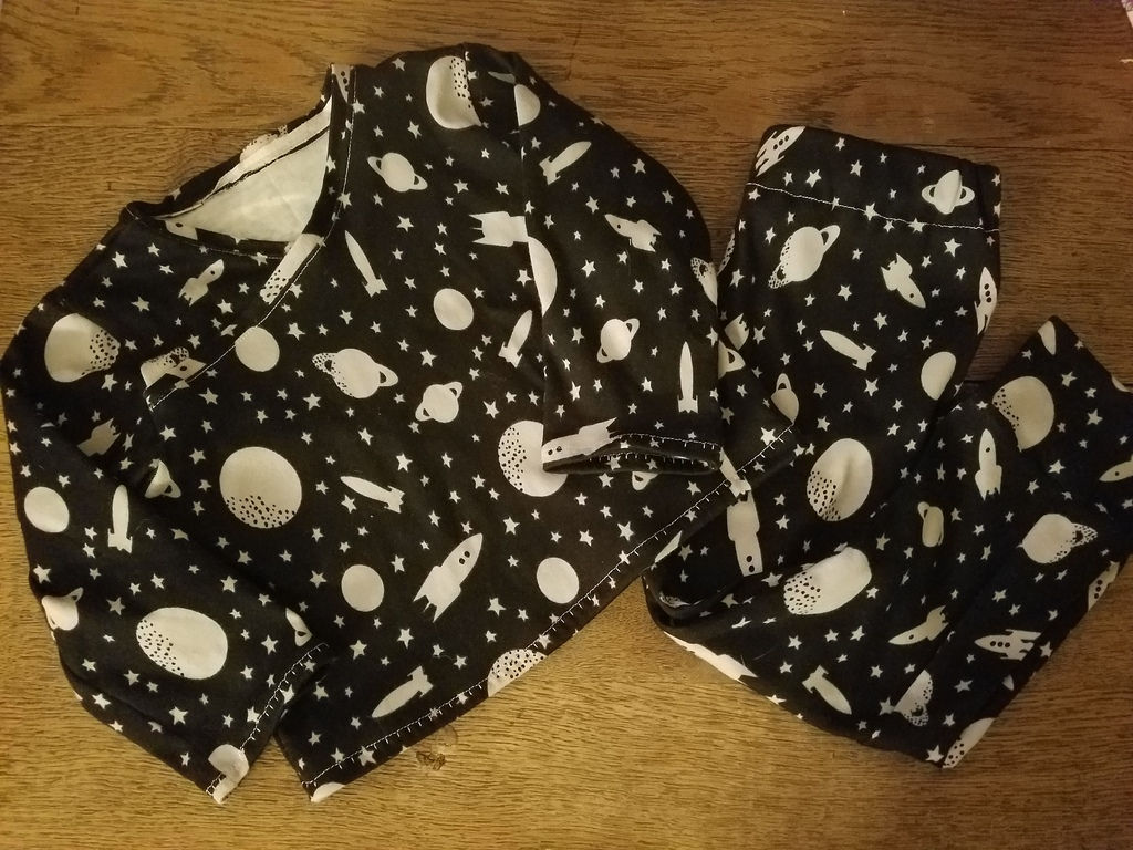 Space Cross over top Pajamas 2t