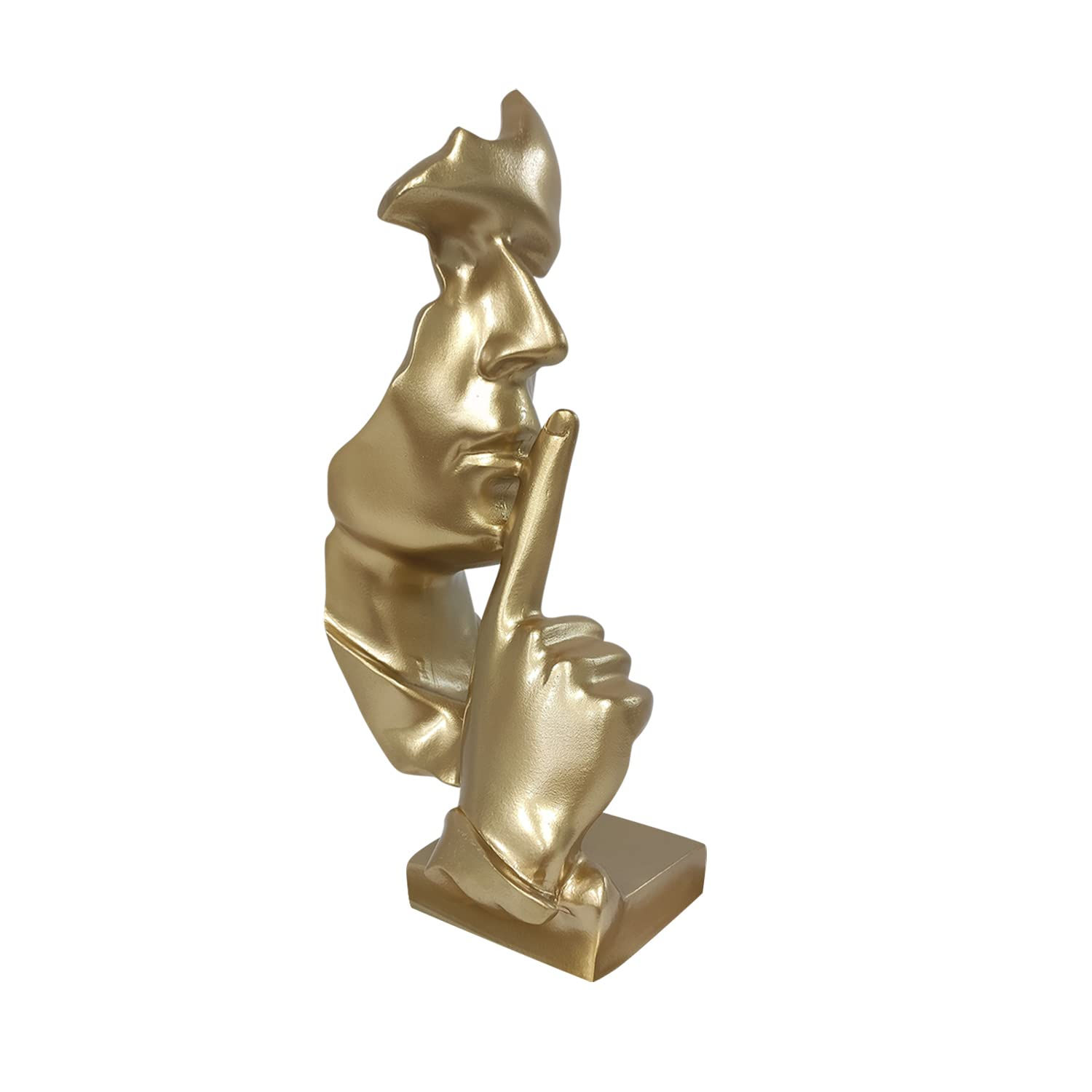 Idyllic Decor - Silence Is Golden Statue, Modern And Simple Resin Things