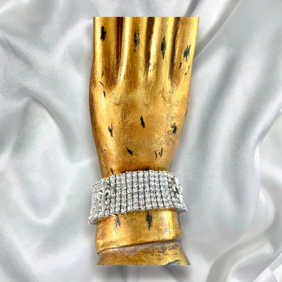 Fleur di Lis Rhinestone Cuff