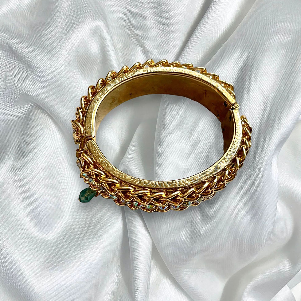 Thumbnail: Gold Aurora Borealis Hinged Cuff