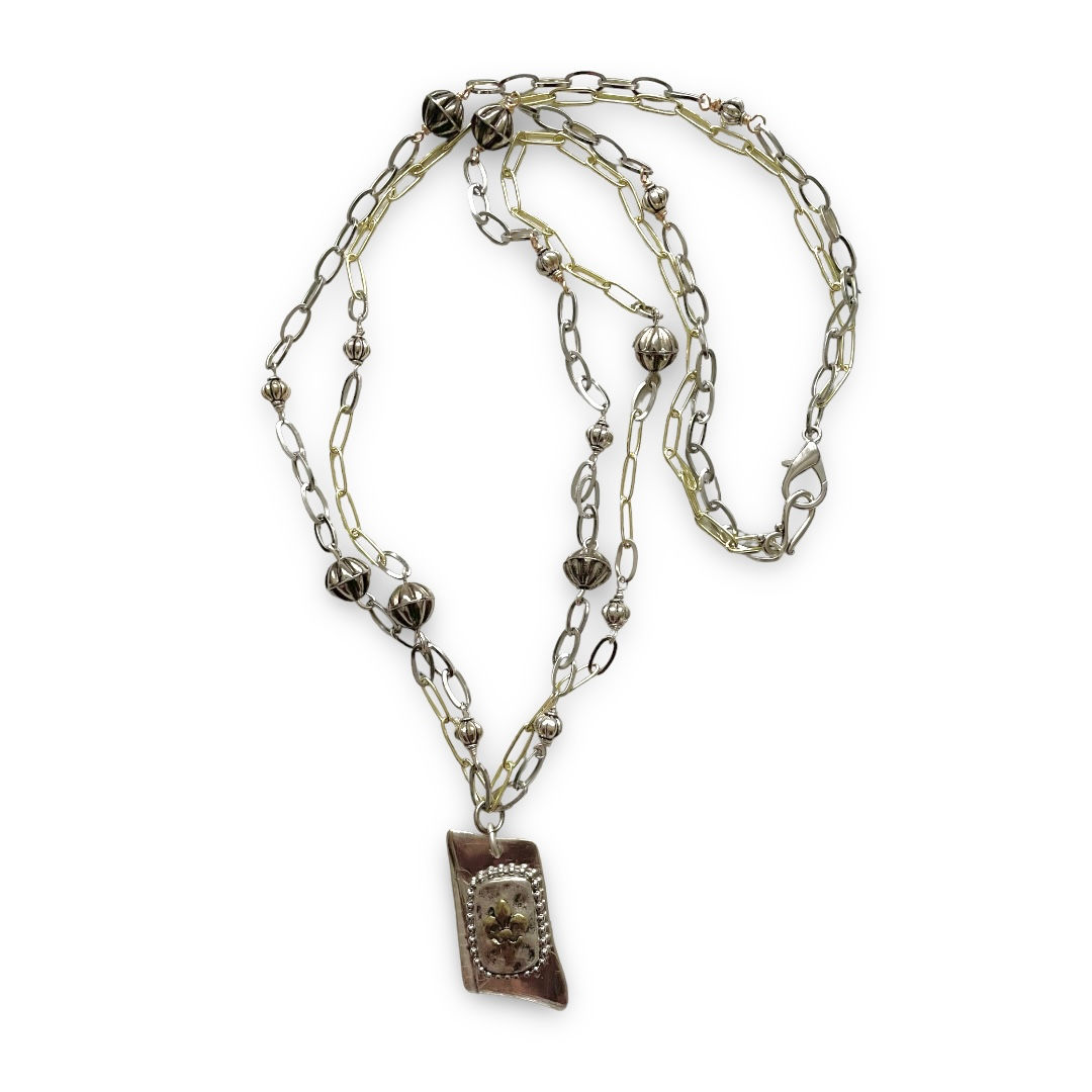 Vintage Silver Chunk with Fleur di Lis