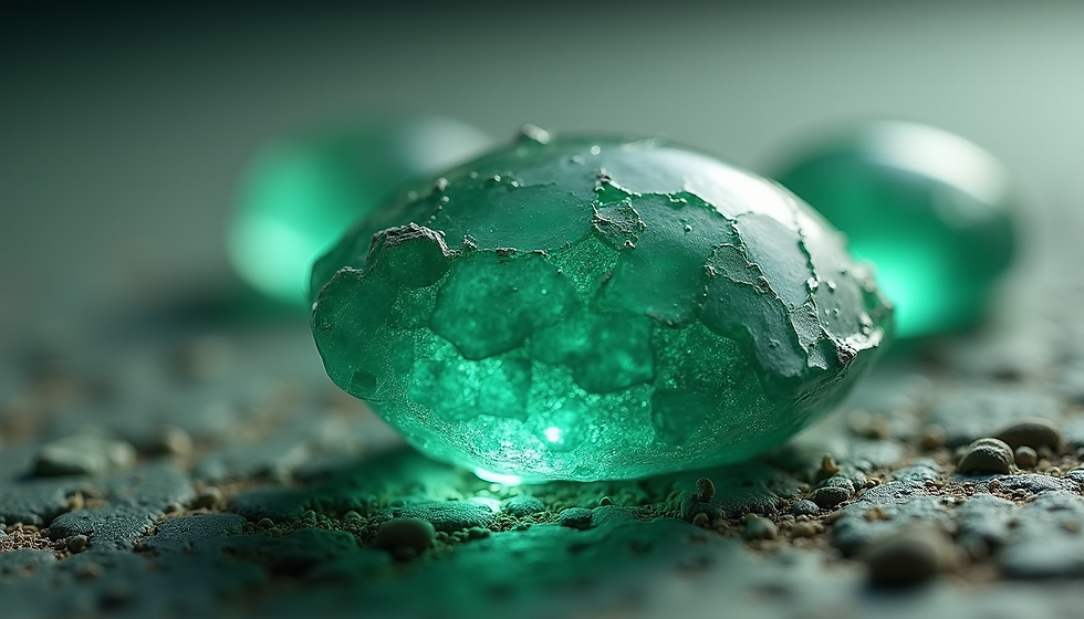 Close-up of green aventurine showing natural colouration