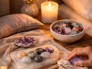 A neat and subtle gemstone setup for easy bedtime routines