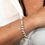 Thumbnail: 8mm Sterling Silver Bead Bracelet with extender chain