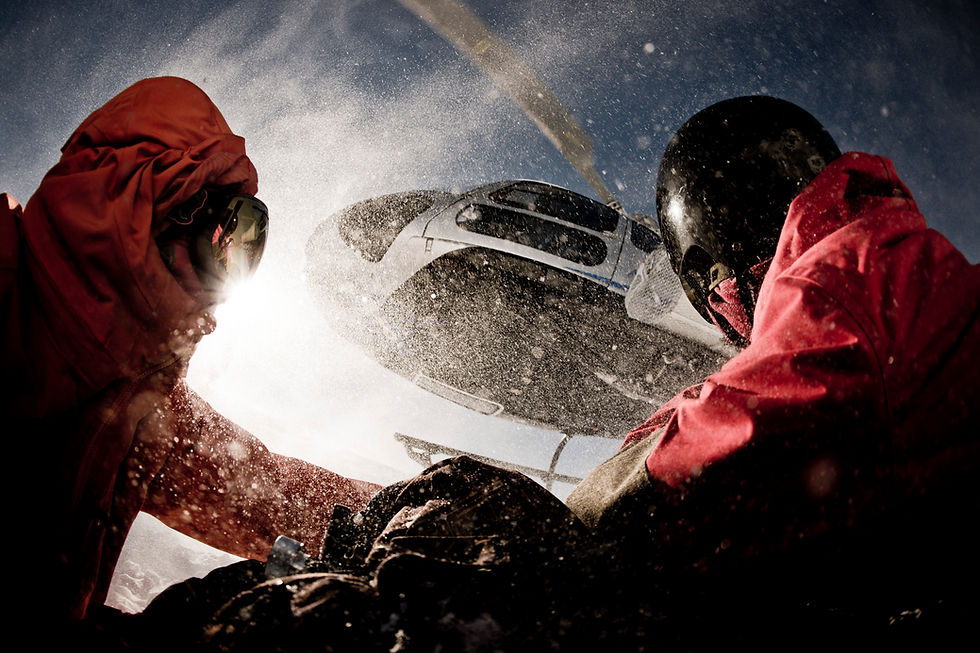 Scène de sauvetage par hélicoptère