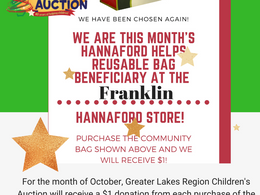 Get a community bag at Franklin Hannaford and support the Auction