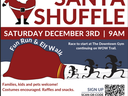 4th Annual Santa Shuffle on Dec 3 at 9am starting at The Downtown Gym