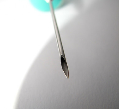 Close-up of syringe needle