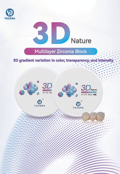 3D Nature multilayer zirconia block, Yucera, Blue Phoenix Supplies