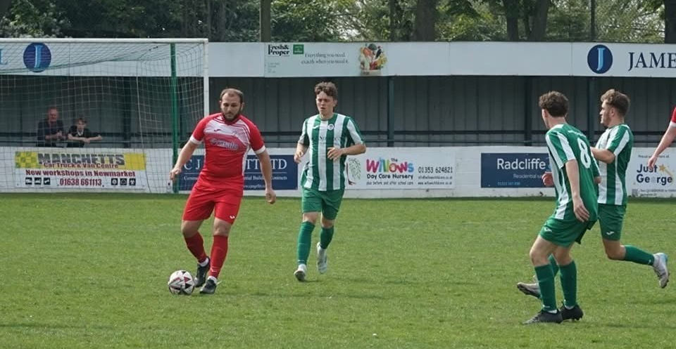 Tyler Howell in action v Soham Town Rangers U23, April 2025
