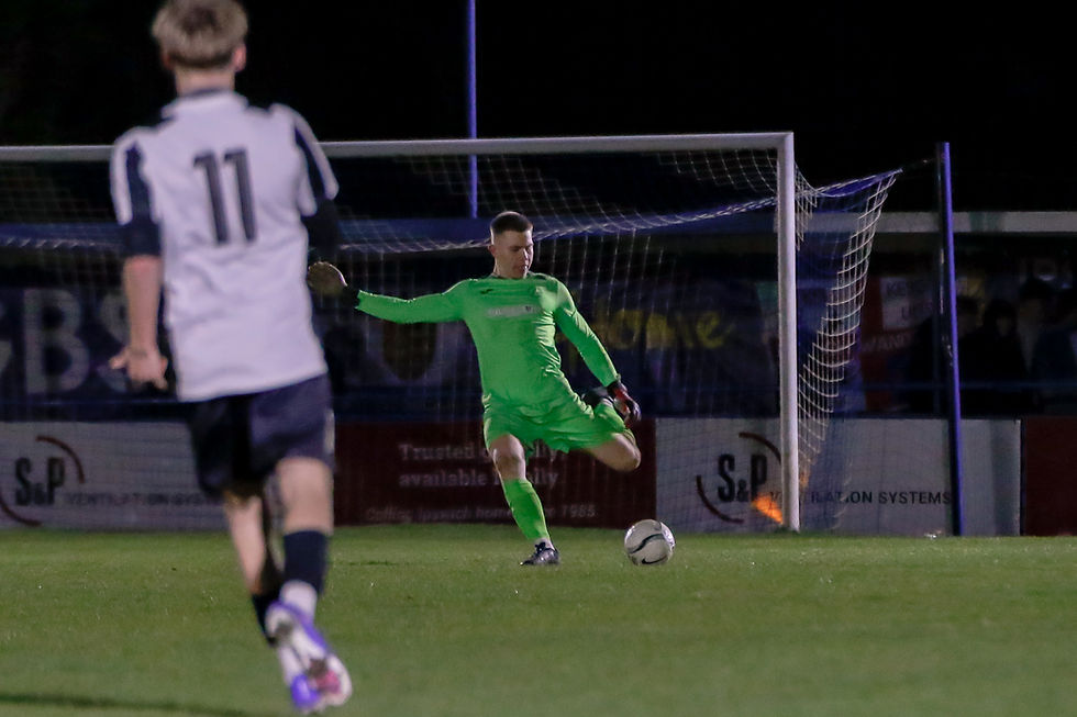 Woodbridge Town's Zack Wilding in action (Photo: Max Woodward)